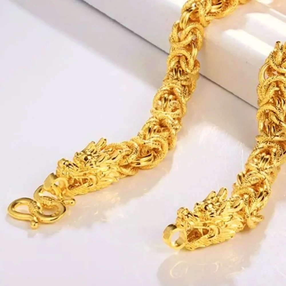 Dragon Hold Plated Byzantine Unisex Bracelet - Picture 12 of 14